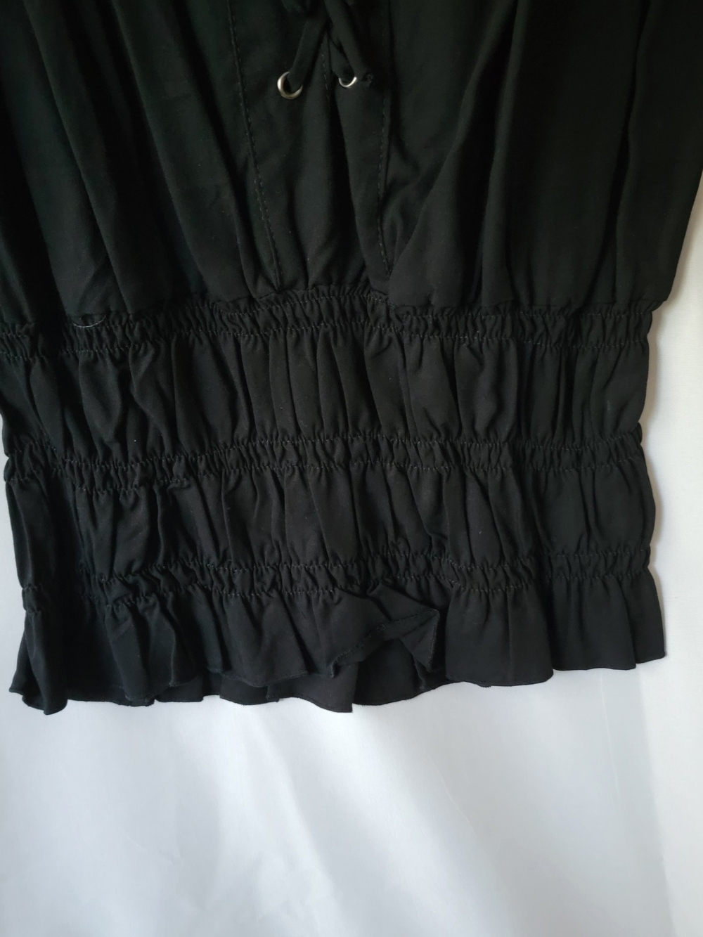 Women's Black Peasant Top Renfest Pirate Boho in Size Small - Picture 2 of 5